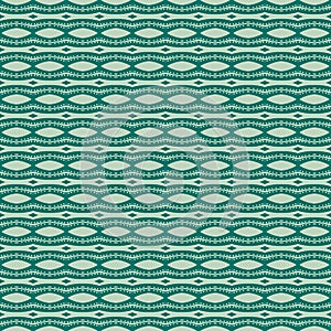 Green Geometric pattern in repeat. Fabric print. Seamless background, mosaic ornament, ethnic style.