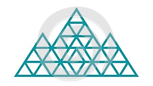 Green Geometric Triangle Pyramid, Abstract Structural Design, vector design Generative AI