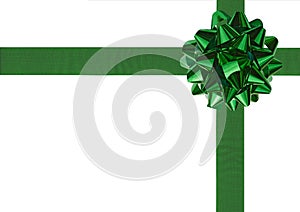 Green Gift wrapping bow and ribbon