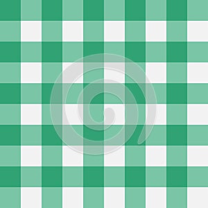 Green Gingham seamless pattern. Perpendicular strips. Texture for - plaid, tablecloths, clothes. Vector illustration.