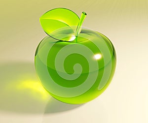 Green glass apple