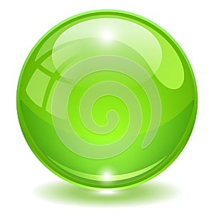 Green glass vector ball