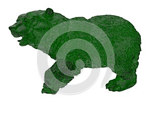 Green glass bear illustration