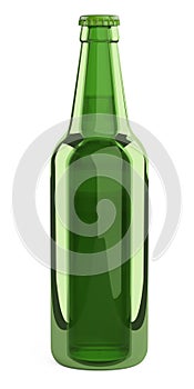 Green glass bottle. Design mockup template