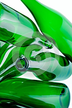 green glass bottles