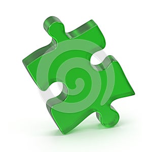 Green Glass Puzzle Piece