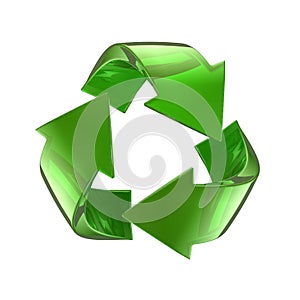 Green glass recycle symbol