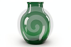 green glass vas on the white background Generative AI.