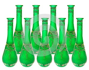 Green Glass Vases