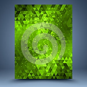 Green glitter geometric abstract background