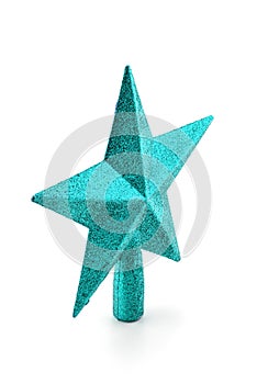 green glittering star shaped Christmas and new year ornament