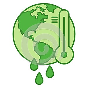 Green Global Warming Icon.