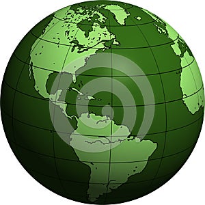 Green globe: America