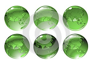 Green globe icons