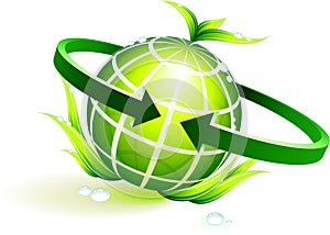 Green globe with leaves