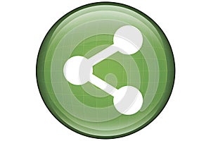 Green Globe Share Icon with Network Connections