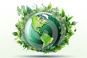 green globe symbol, AI generated