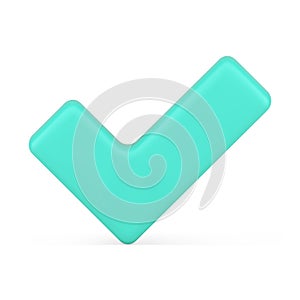 Green glossy positive checkmark approved done complete label front view realistic 3d icon vector
