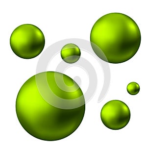 Green glossy sphere isolated on white background