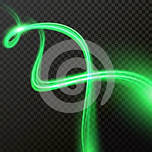 Green glow comet light vector twirl