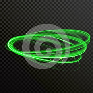 Green glow light vector sparkling circles
