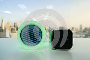 Green glow smart music light with wireless speaker