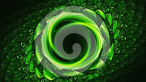 Green glowing artificial wormhole