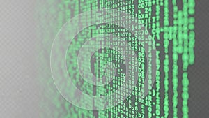 Green glowing code on a dark screen