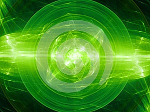 Green glowing fusion with plasma force field