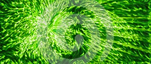 Green glowing nuclear fusion abstract background