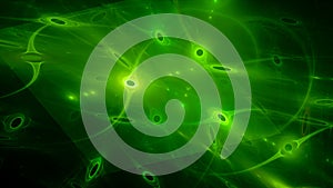 Green glowing quantum correlation abstract background photo