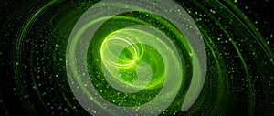 Green glowing spinning spreader abstract widescreen background