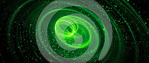 Green glowing spinning spreader abstract widescreen background