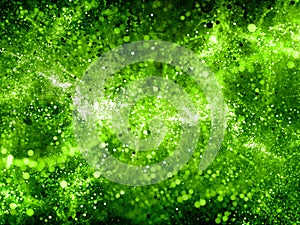 Green glowing vibrant bubbles big data