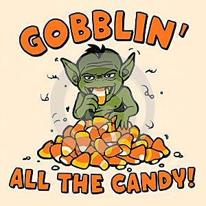 Goblin Eating Candy Corn with 