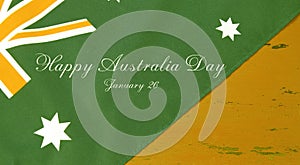 Green and gold Australian flag and sample text