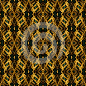 Green & Gold Celtic Seamless Pattern Fabric Background