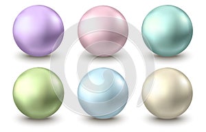 Green, golden, blue, pink, purple glossy sphere