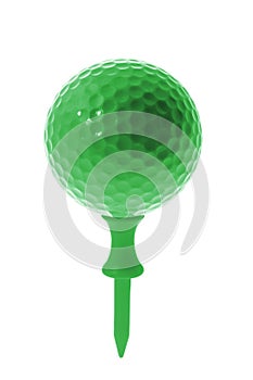 Green Golf Ball on Tee