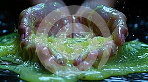 green goo glowing slime fluid