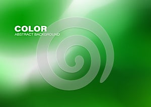 Green Gradient Art Blur Abstract Background Vector. Soft smooth aura shape pattern. Bright nature monochromatic texture backdrop.