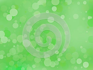 Green gradient background with bokeh effect. Abstract blurred pattern. Light background Vector illustration