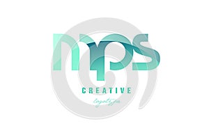 green gradient pastel modern mps m p s alphabet letter logo comb