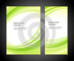 Green gradient smooth wave brochure design realistic template vector