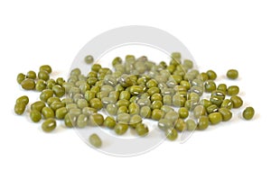 Green gram or Mung beans on white background