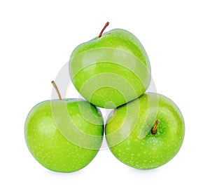 Green granny smith apple isolated on white