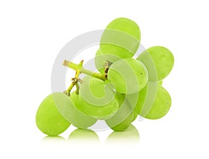 Green grape bunch isolated on white background cutout