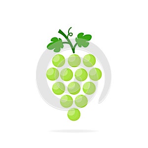 Green grapes icon. Logo design modern isolated vector illustration.