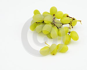 Green grapes isolatede on a white background