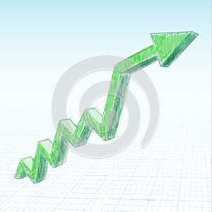 Green graph arrow